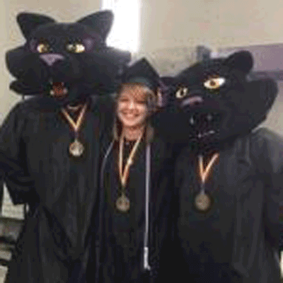 Samantha between TC and TK at graduation